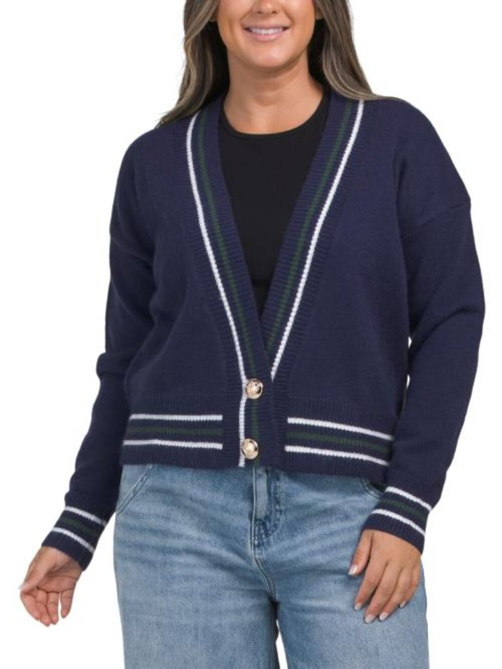 ALEXIA ADMOR Cathrine Knitted Sweater With Stripe Detail